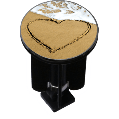 Bouchon bonde lavabo motif design Coeur sur sable