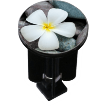 Decorated Sink Plug Design 'Flower on Pebbles'