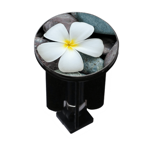 Decorated Sink Plug Design 'Flower on Pebbles'