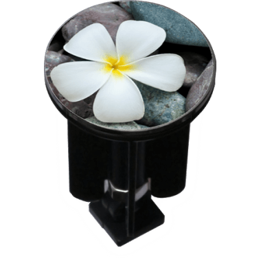 Bouchon bonde lavabo motif design Fleur sur galets