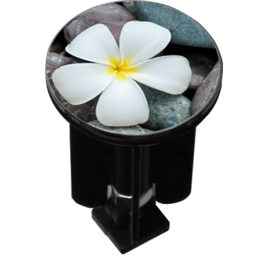 Decorated Sink Plug Design 'Flower on Pebbles'