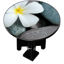 Decorated Extra-Large Sink Plug Design 'Flower on Pebbles'