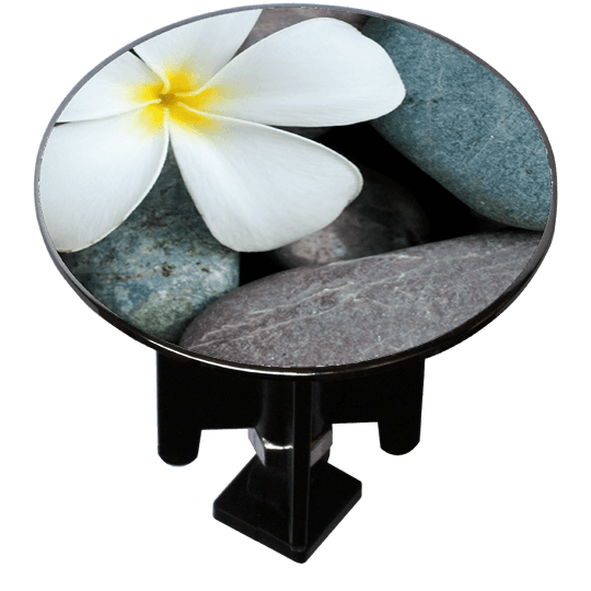 Decorated Extra-Large Sink Plug Design 'Flower on Pebbles'