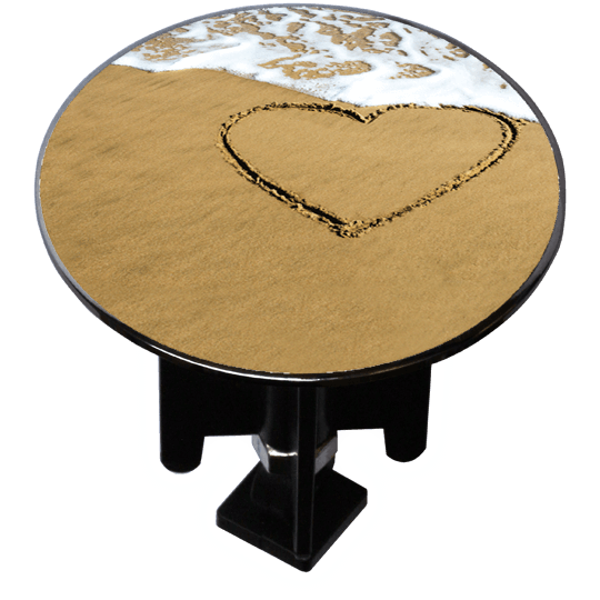 Bouchon bonde lavabo motif design Coeur sur sable