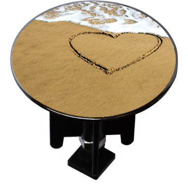 Decorated Extra-Large Sink Plug Design 'Beach Heart'