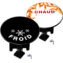 Bouchon bonde lavabo motif duo-design Chaud & Froid